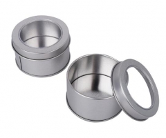 Round Metal Tin boxes With PVC Window