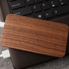 High quality cheap Portable External Battery 4000mah cell phone mobile Wooden power bank