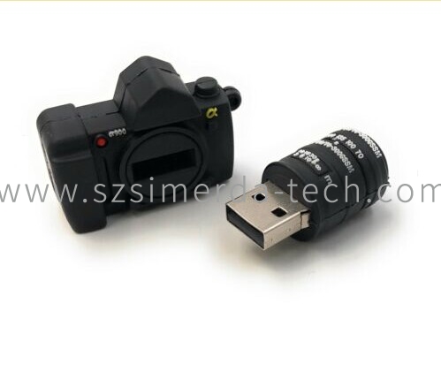 Rubber Camera Flash Drives USB Memory Storage Stick